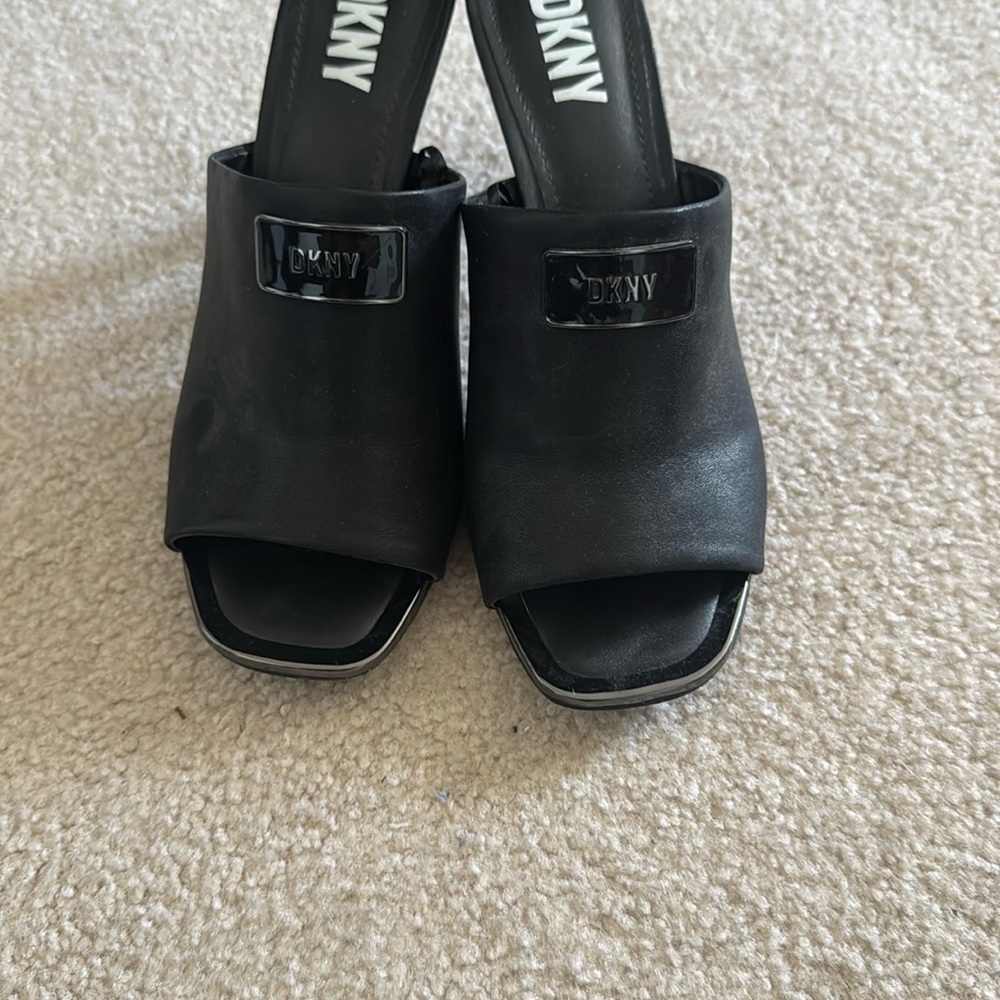 DKNY Black Mules with Minimalist Design